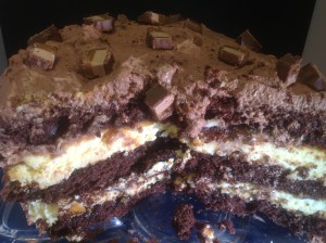 Cheesecake layered Chocolate Cake