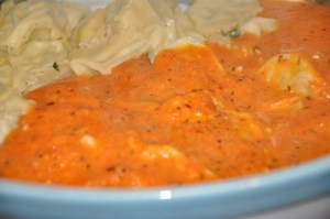 Spinach Ravioli with Tomato Vodka Sauce