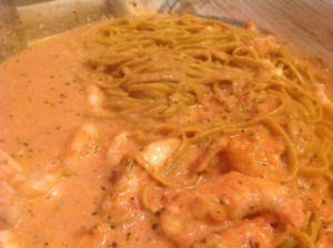 Grilled Shrimp in Tomato Vodka Sauce