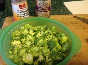 2 crowns chopped broccoli