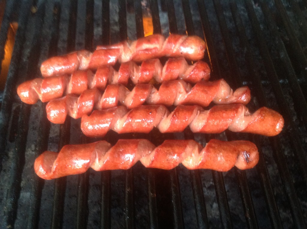 Spiral Grilled Hotdogs