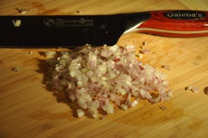 Finely chopped shallot