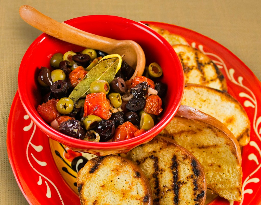 Baked Olives and Grilled&nbsp;Bread